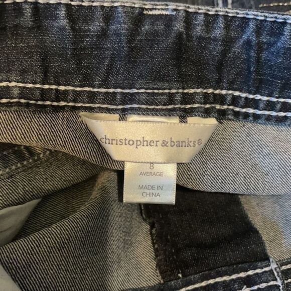Christopher & Banks Tapered Leg Jeans Sequins 8 - Picture 13 of 16